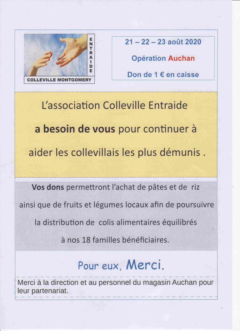 Opération Auchan solidarité Colleville-Entraide ...